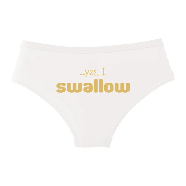 YES I SWALLOW Letters Print Underwear Cute Girl Briefs Female Soft Cotton Panties Sexy Lingeries For Women Ladies Underpants 12