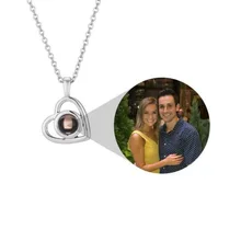  Dropshipping #07 - Customized Photo Projection Necklace Christamas Day Mum Gift Lover Personalized Picture Name Memory Jewelry B 