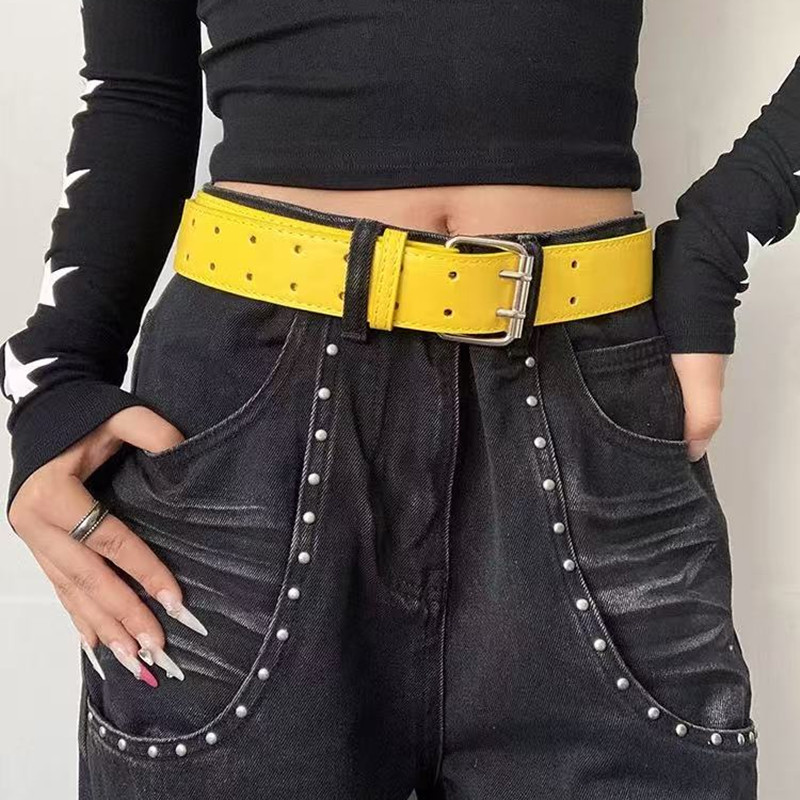 Niche Design Sparkly Rhinestone Belt for Women, Decorative Accessory for Jeans, Simple Ins Fashion Versatile Heart Cutout Leathe