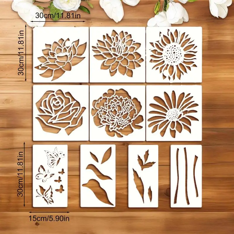 Large Stencils Reusable Large Stencils for Painting Reusable Decorative Floral Templates for Wall Wood Art Crafts Outdoors