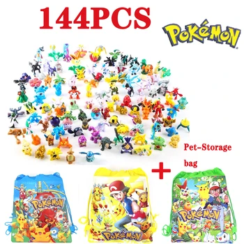 144 Style Pokemon Figure Toys Anime Pikachu Action Figure Model Ornamental Decoration Collect Toys For Children’s Christmas Gift