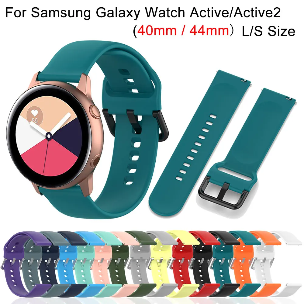 

20mm Watch Strap For Samsung galaxy watch Active 2 40mm R830 44MM R820 Bracelet Watchband For Samsung R500 L/S Sport Wrist Band