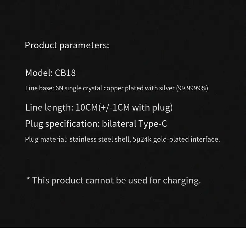 IBasso CB18 6N single crystal copper silver plated OTG HIFI decoding small tail DC04 DC03PRO upgrade cable 6