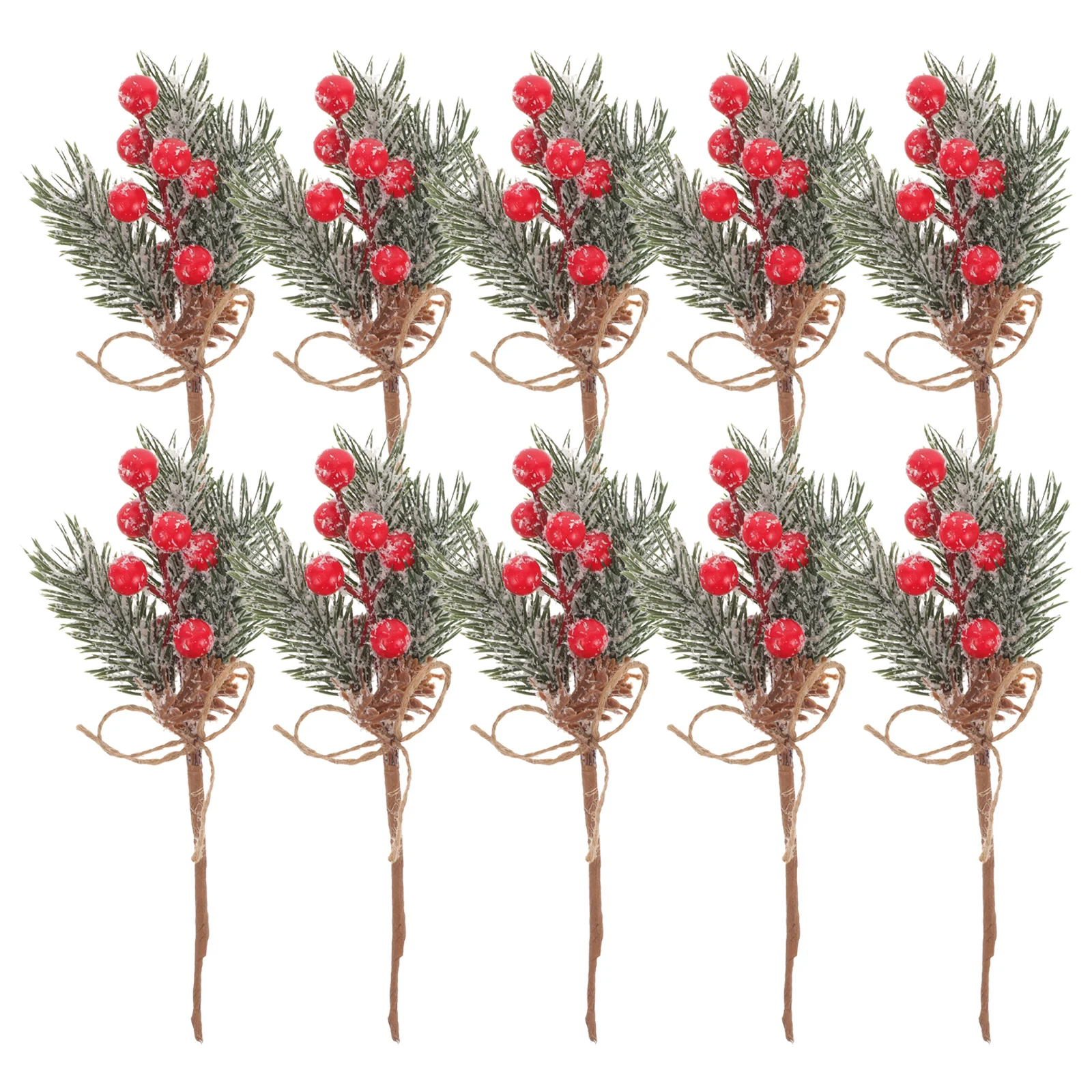 

10pcs Simulation Berry Stem Fake Berry Picks Christmas Tree Fake Berry Pine Ornaments