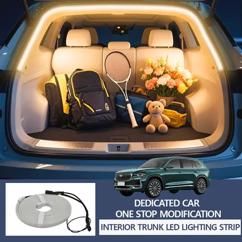 FOR 2021-2024 GEELY MONJARO Car high brightness trunk lighting ambient light interior decoration tailgate light strip - Image 10