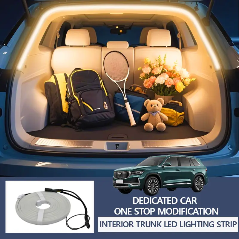 FOR 2021-2024 GEELY MONJARO Car high brightness trunk lighting ambient light interior decoration tailgate light strip - Image 10