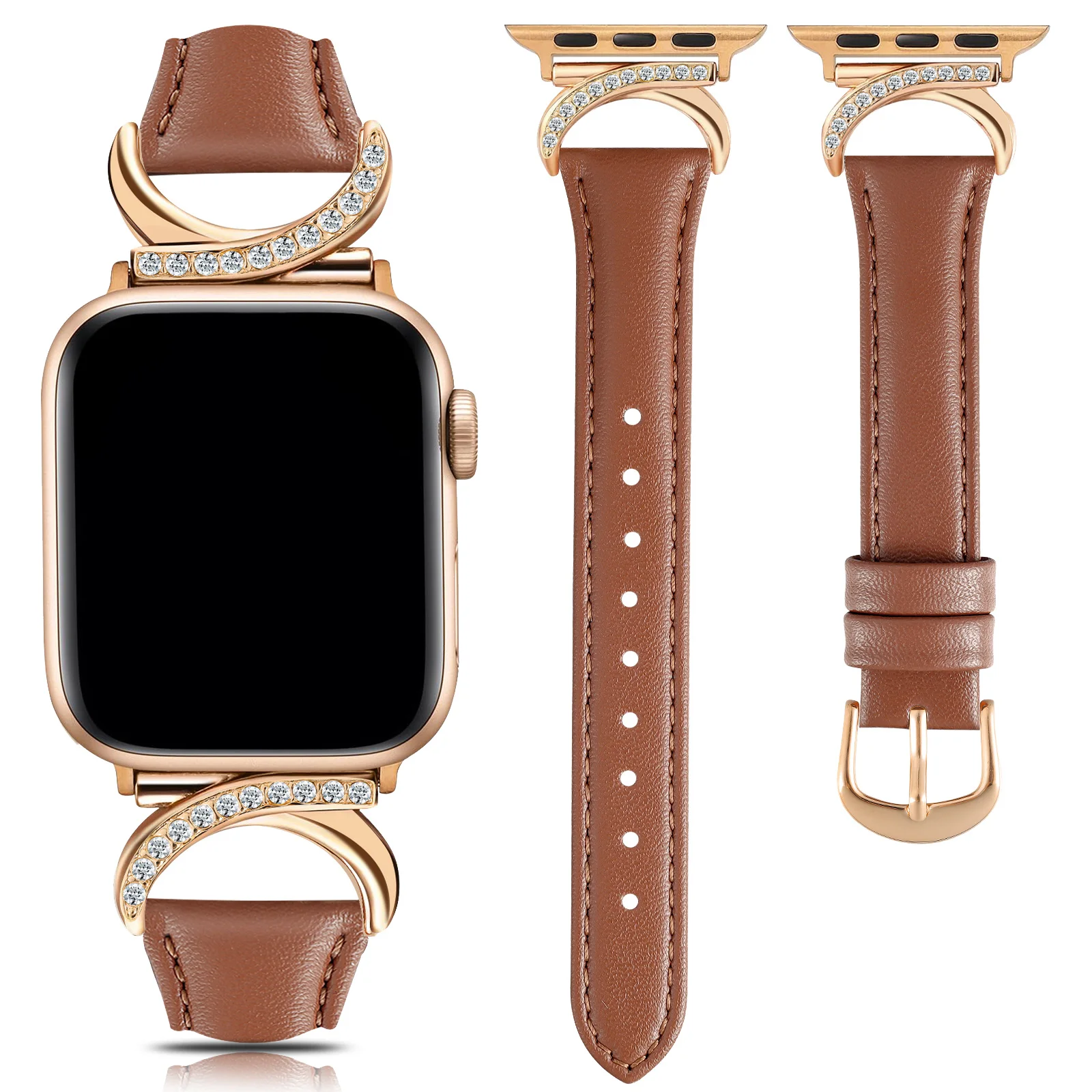 ตัวเลือกสินค้า สายนาฬิกา Apple Watch ประดับเพชรรูปพระจันทร์ สวยหรู ใส่ได้ทุกขนาด