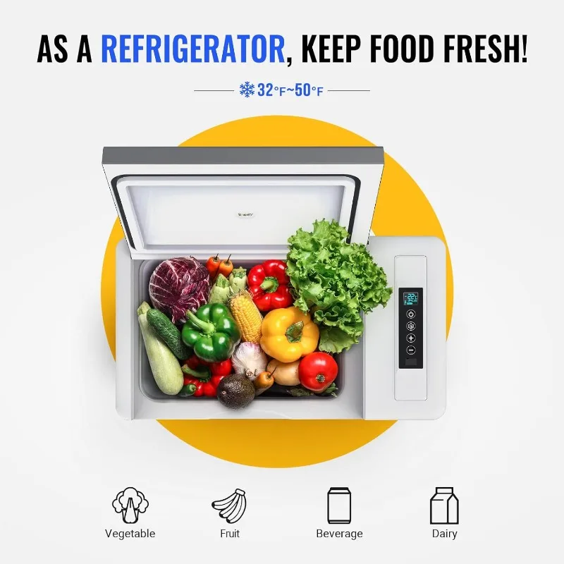 BougeRV 12 Volt Refrigerator 12V Car Fridge 30 Quart Portable Freezer Compressor Cooler -7℉~50℉ Compressor Freezer