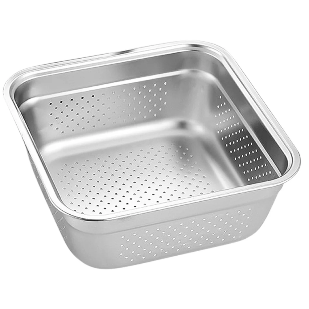 

Metal Drain Basket Mesh Strainer Sink Kitchen Vegetable Basins Stainless Steel Washing