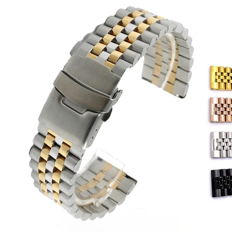 

Quick Removal Wristband Screw Detachable Adjustment with Solid Double Buckle Watchband 20 22 24mm High Quality Five Beads Strap