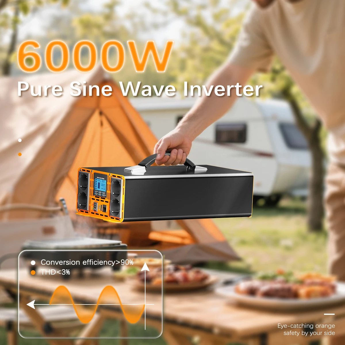 순수 사인파 인버터 12V/24V에서 220V로 변환 3000W/4000W/5000W RV 카라반 태양광 가정용 ? CE 인증