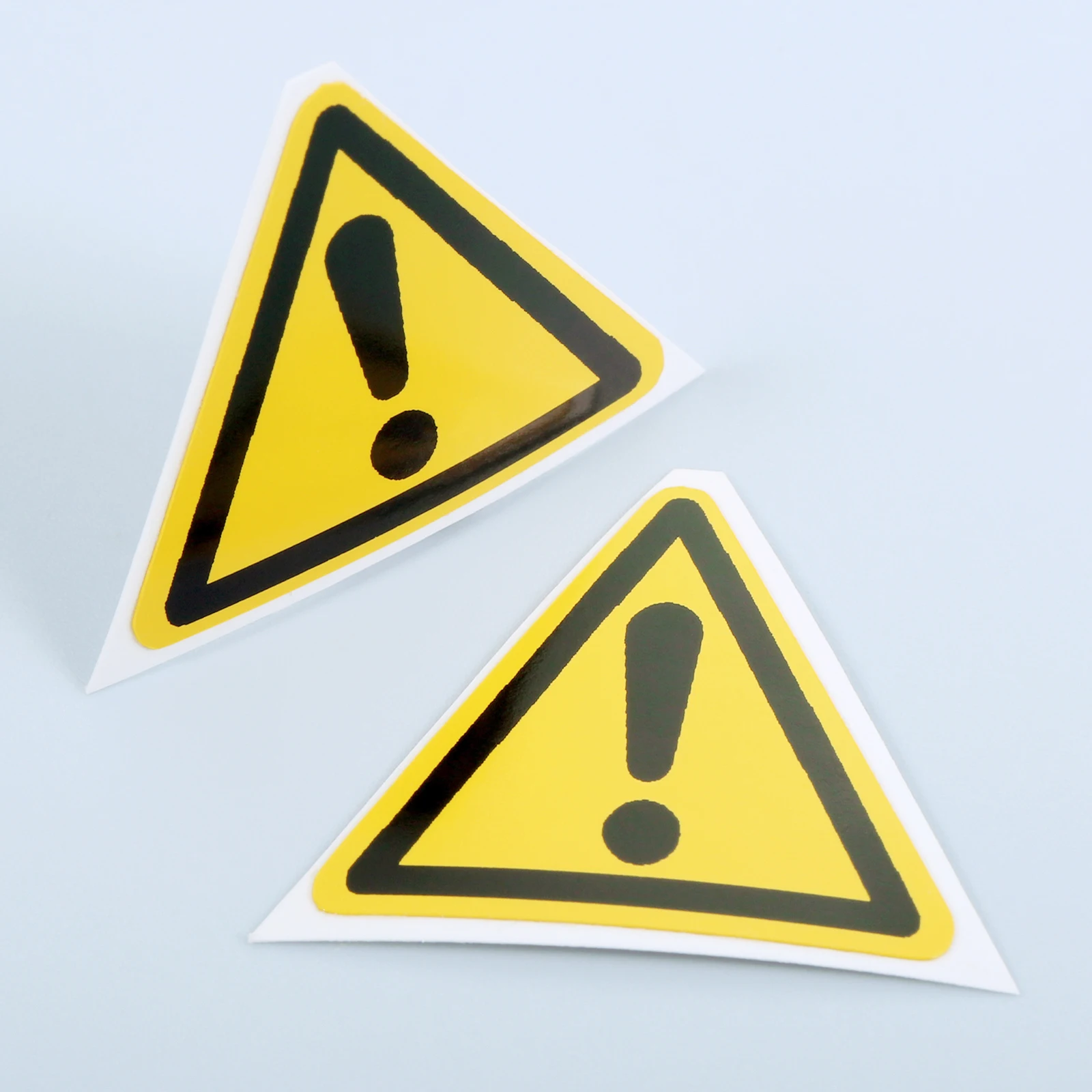 5pcs 25/50/100mm Triangle Warning Safety Sign Sticker Pay Attention Exclamation Mark Security Tag Yellow Black PVC Tape