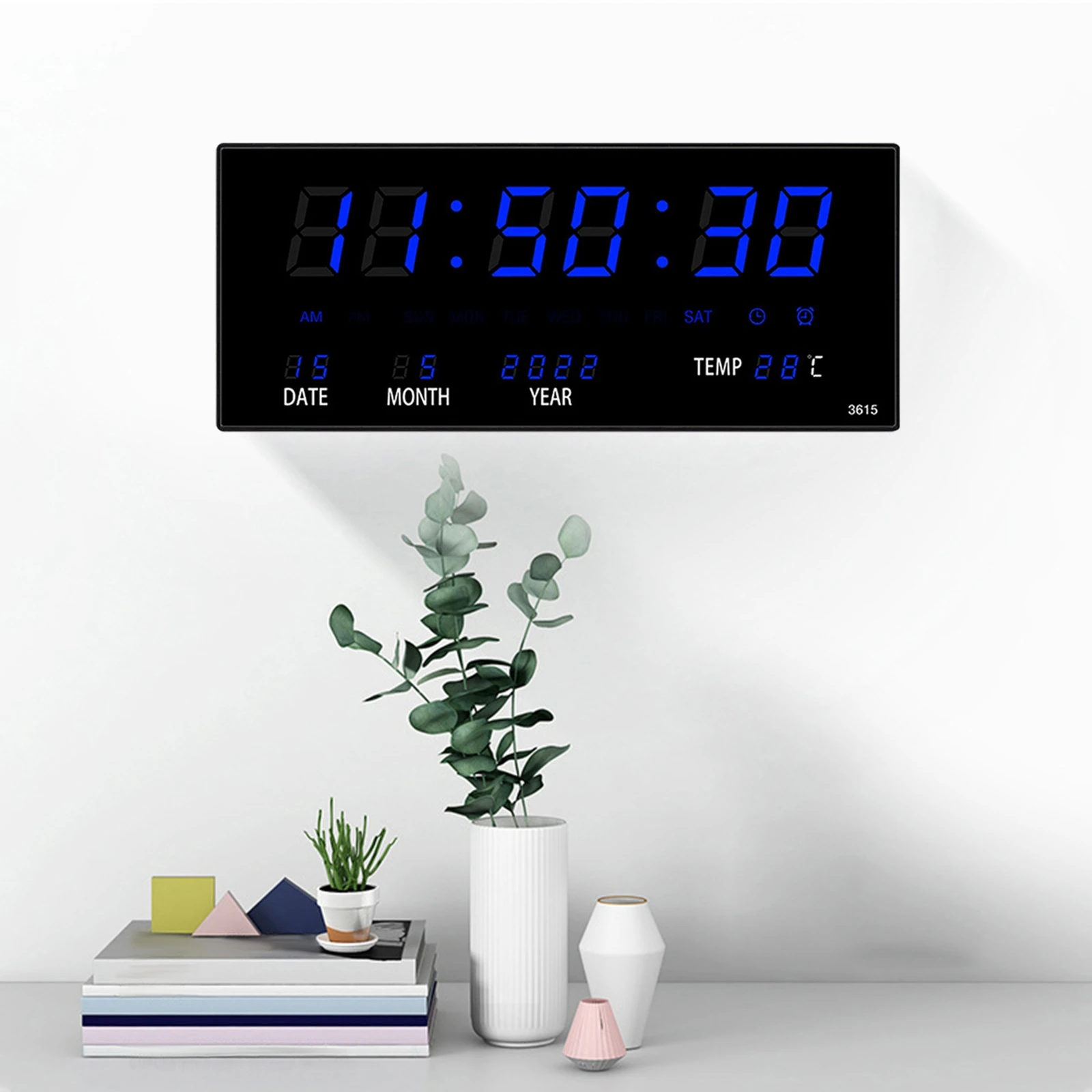 Digital Alarm Clock Temperature USB Powered Calendar Date Perpetual Calendar Electronic Clock for Bedside Travel Teens Elderly wall clock digital wall clock digital display clock