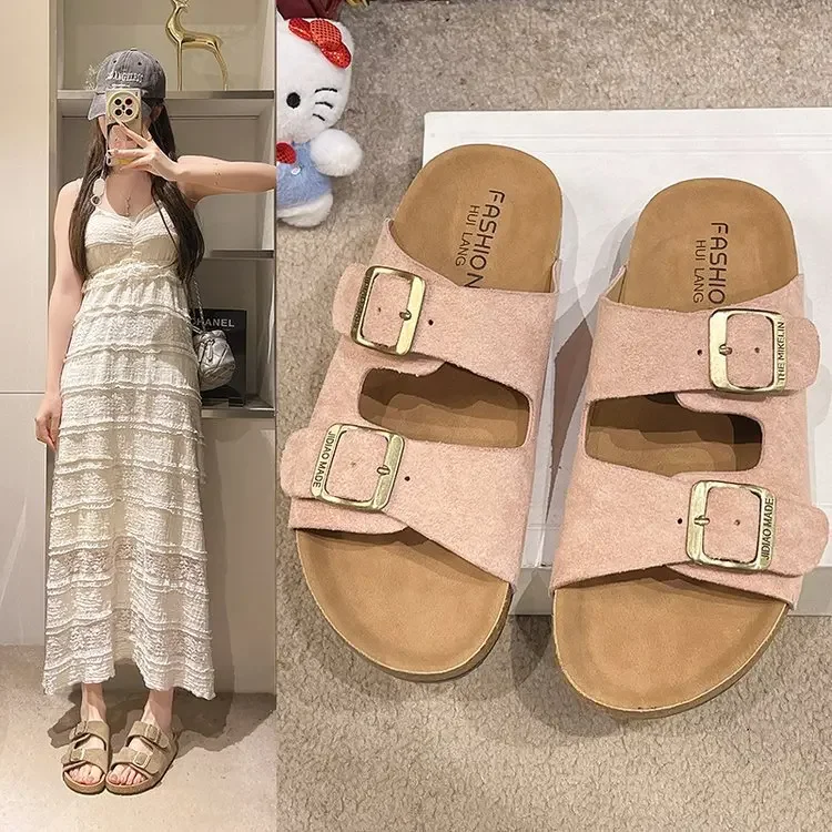 French Elegant Soft Flowers Open-Toe Flat Slippers For Women, Summer New Casual S | ChicGrl main image 1