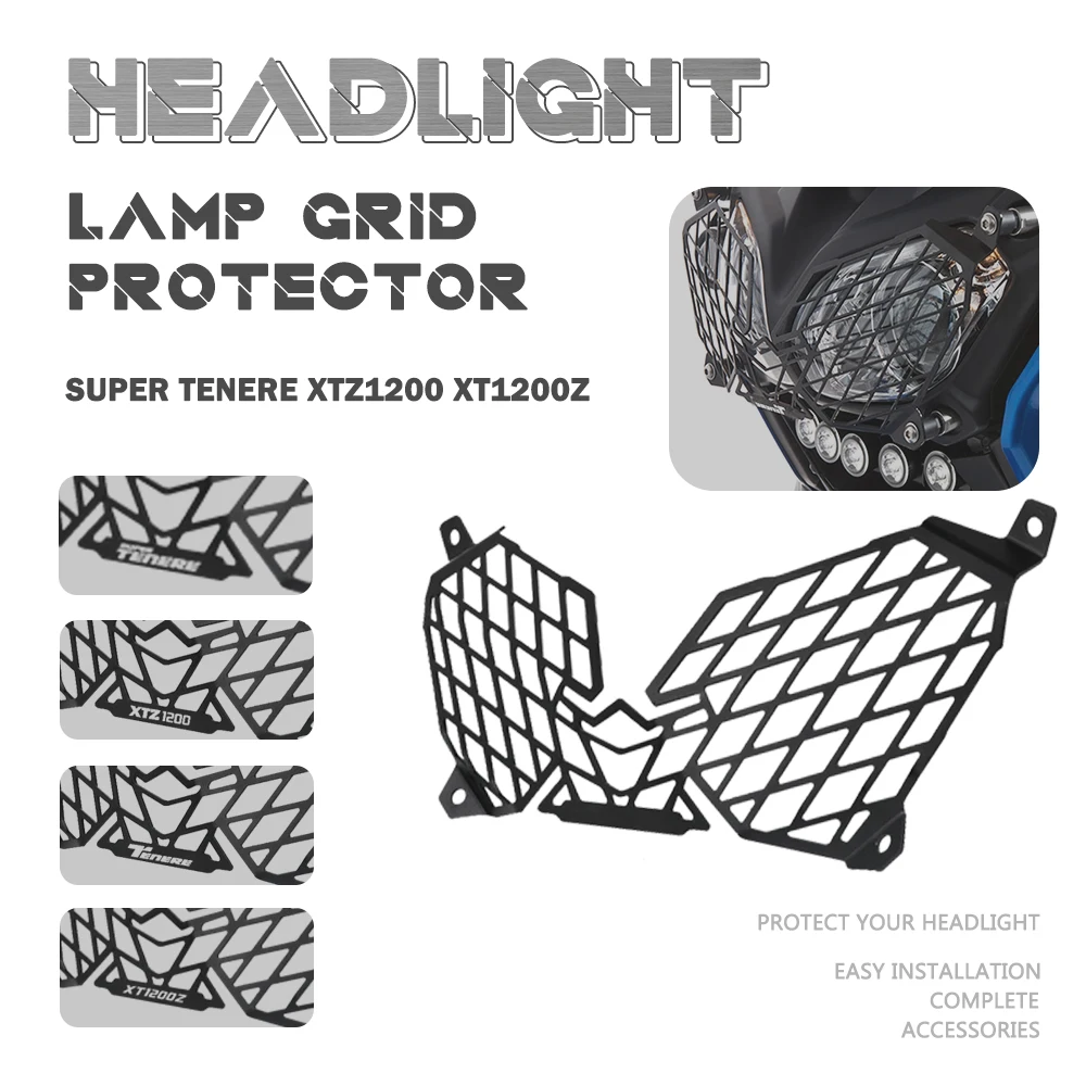 Protezione Griglia Faro In Acciaio Per Yamaha Super Tenere 1200 XTZ1200 (2010-2021) – Parafari Off-Road, Montaggio Rapido, Colore Nero
