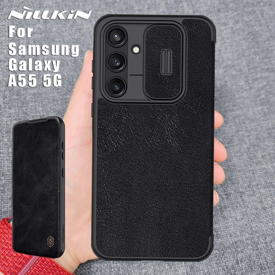 

Чехол NILLKIN для Samsung Galaxy A54, Женский чехол Qin Pro, флип-чехол из искусственной кожи с отделением для карт, задняя крышка, чехол для SM A55, искусственная кожа