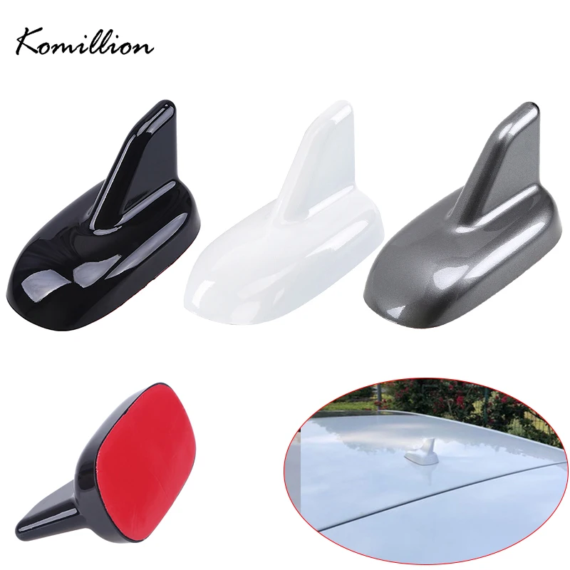 Car Antenna Shark Fin Style Roof Aerial Decoration Sticker White Gray