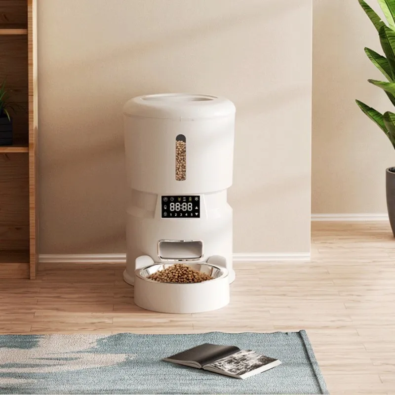 

Automatic Pet Food Feeder Time Setting Recording Voice Touch Screen Control Detachable Washable Stainless Steel Dog Cat Bowl
