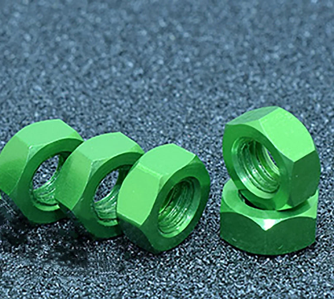 5pcs M3/M4/M5/M6 Dadi a testa zigrinata con gradino in lega di alluminio colorato, dadi serrati a mano per telaio del computer, M6
