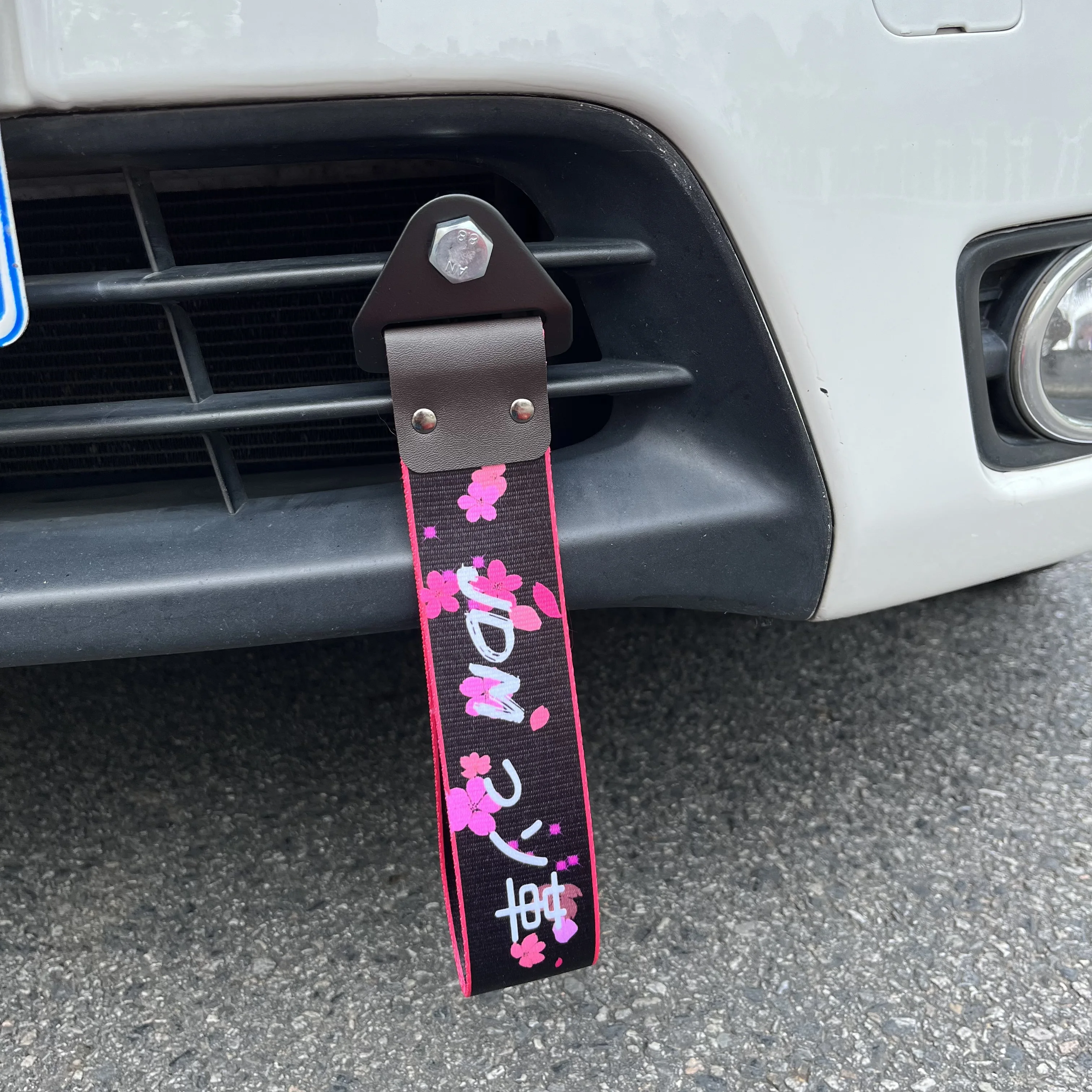Nylon Tow Strap Car Tow Decoration Car Decoration Strap Car Tow Strap Car Accessories Strap Car Tow Hook JDM Accessories Tow Strap Belt Fashion Pendant Tow Rope Ribbon Trailer Rope Bumper Towing Strap Trailer Hook for Nos Honda Mugen