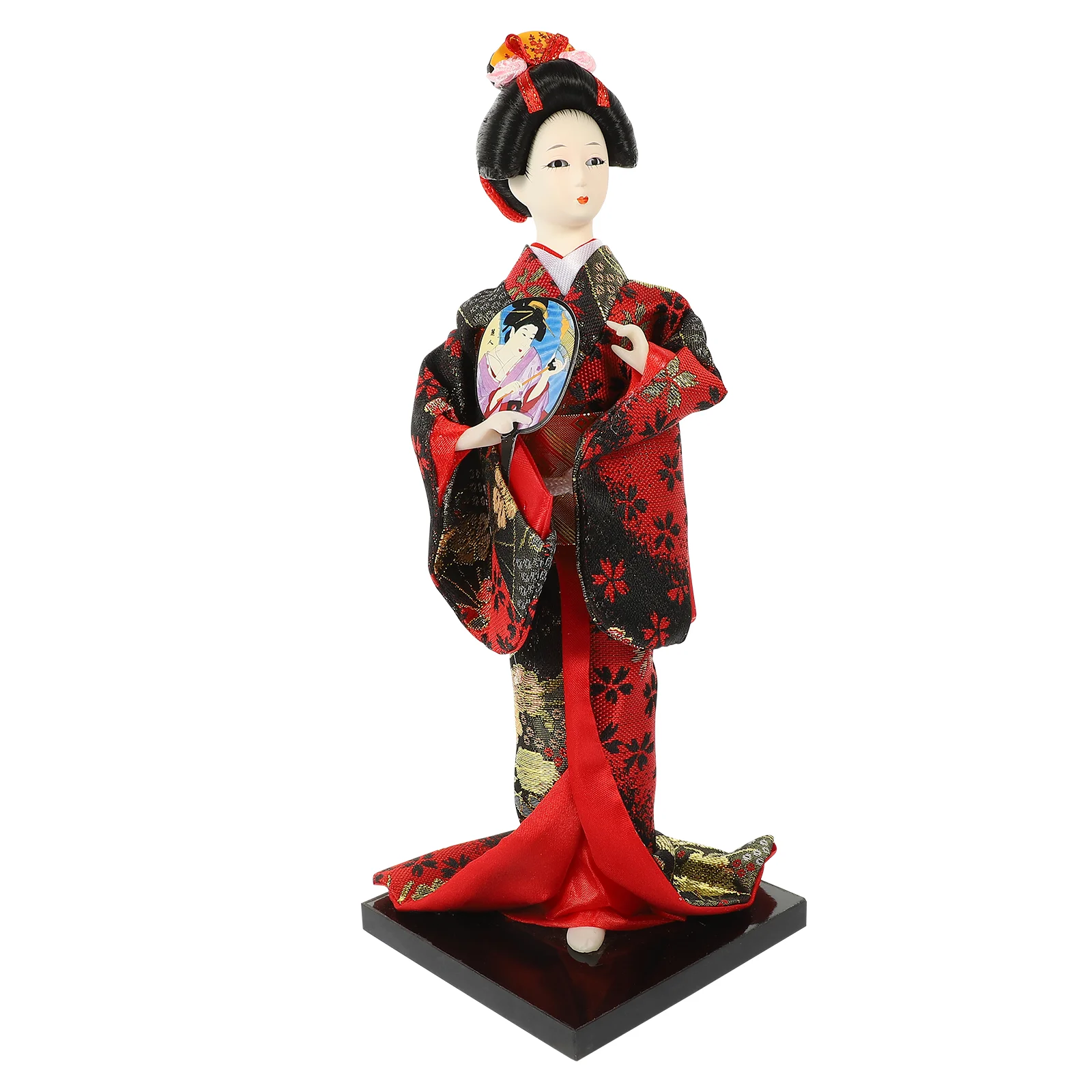 Japanese Geisha Kimono Figurine Statue Decor Asian Girl Desktop Kokeshi