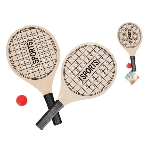 Set palas de playa de madera con pelota