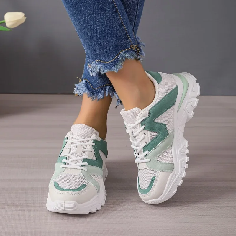 

Женские теннисные туфли на шнуровке, разноцветные удобные кроссовки на вулканизированной подошве, Новинка осени 2024