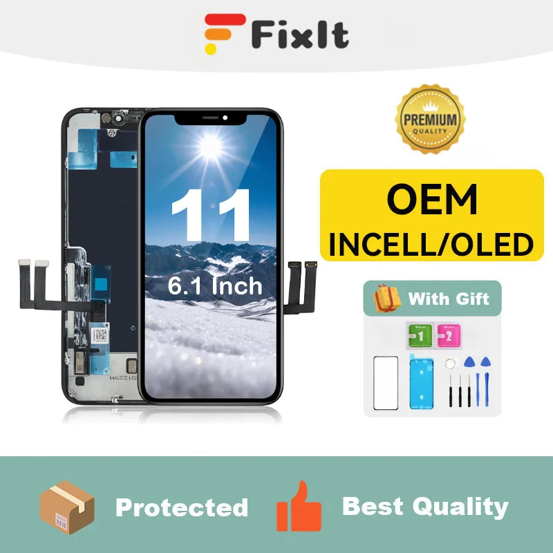 LCD Display Screen For Iphone 11 6.1 Inch Screen Replacement Phone 11 LCD Display Screen Digitizer Assembly With Repair Tools