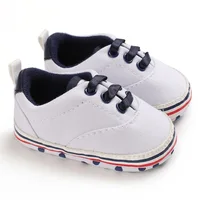 Newborn Baby Shoes Boy Girl Classical Sport Sneakers Soft Sole PU Leather Lace Up Multi-Color First Walker Casual Shoes 0-18M 5