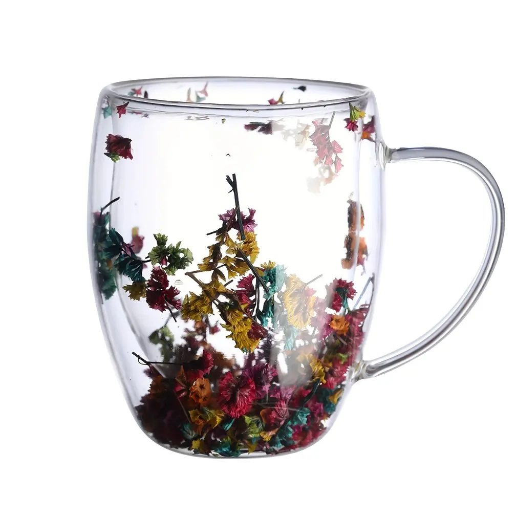 350ml Creative Double Wall Glass Mug Heat-Resistant Double-Layer Glass High Borosilicate Office Cup Coffee Cup Water