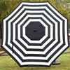 9' Patio Umbrella Outdoor Table Umbrella with 8 Sturdy Ribs (Black and White) 1