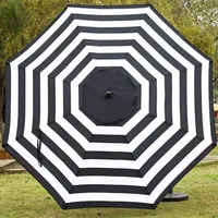 9' Patio Umbrella Outdoor Table Umbrella with 8 Sturdy Ribs (Black and White) 1