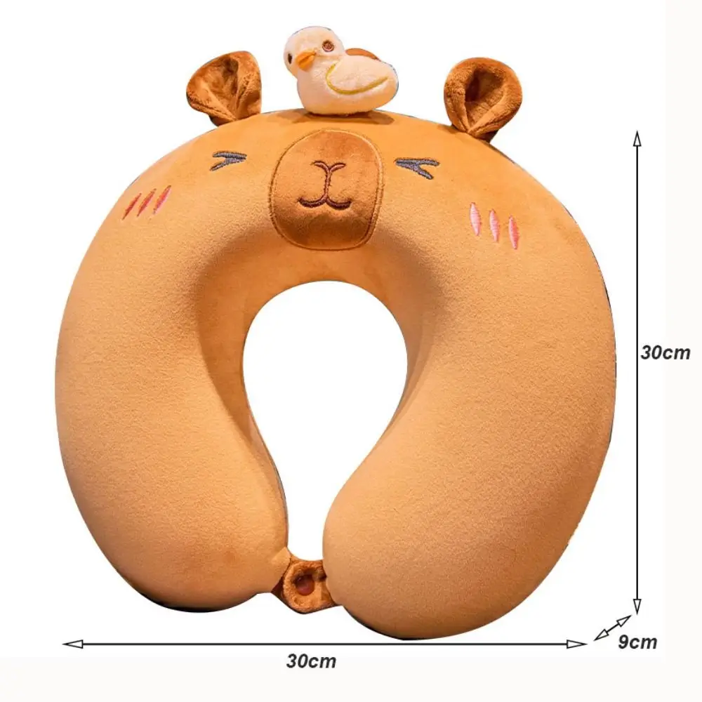 Cartoon Capybara Travel Neck Pillow Memory Cotton U-Shape Head Rest Neck Pillow Neck Protection Nap Pillow Soft Airplane Pillow 6