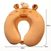 Cartoon Capybara Travel Neck Pillow Memory Cotton U-Shape Head Rest Neck Pillow Neck Protection Nap Pillow Soft Airplane Pillow 6
