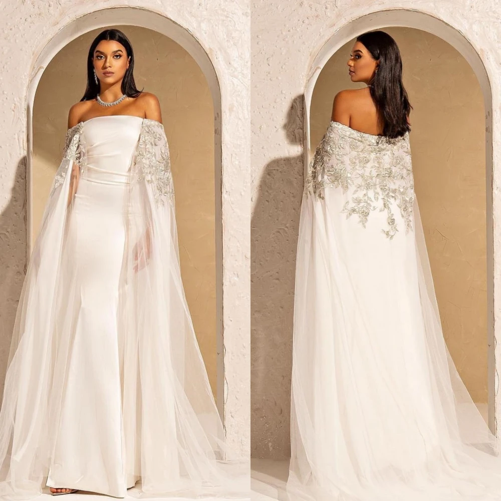 

Prom Fashion Exquisite Off-the-shoulder Sheath Celebrity Dresses Hugging Sweep/Brush Embroidery Skirts Net/Tulle Evening 2023
