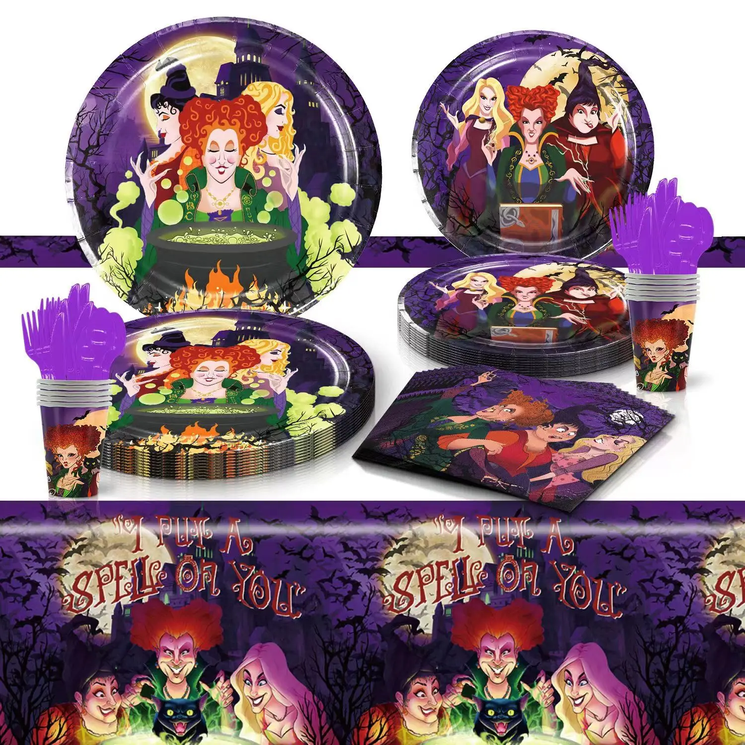 DisneyHocusPocusBirthdayPartyDisposableTablewareCupsPlates