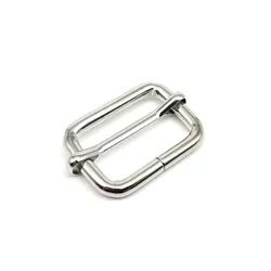 Enhanced Metal Adjustable Leather Bag Strap with Roller Pin Buckle and O-Ring Slider - Inner wide 51mm (Silver)