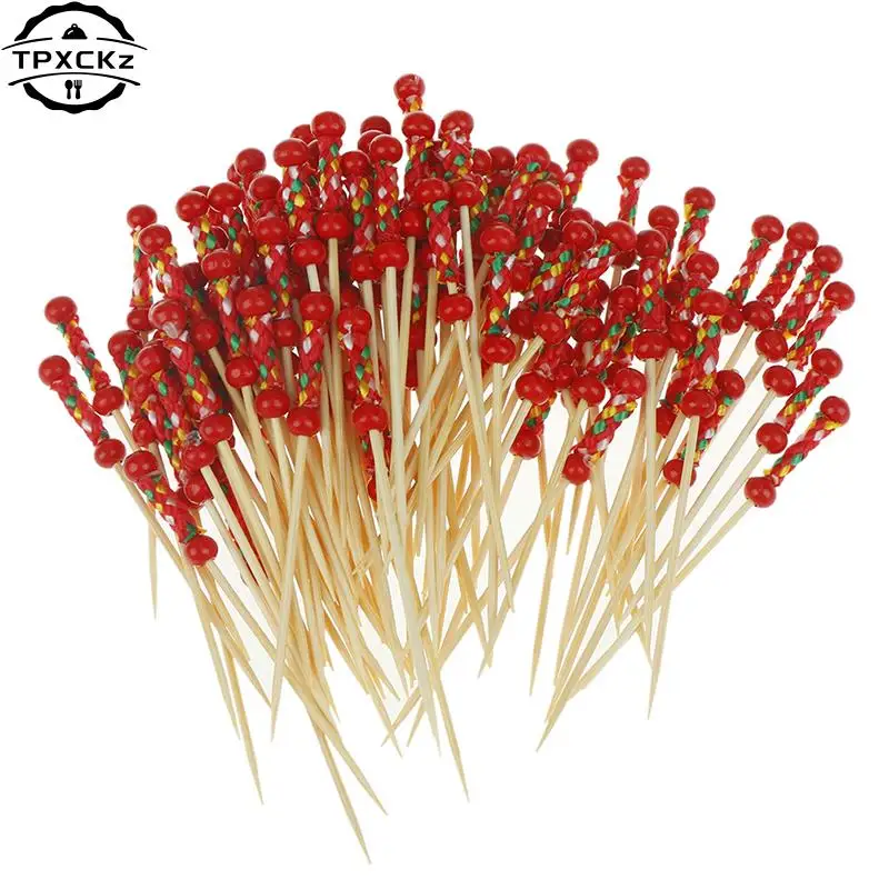 100 Bunte Bambus-Spiee Fr Obst & Fingerfood  Partyteller, Kuchen, Gemse   WHITE BERRY