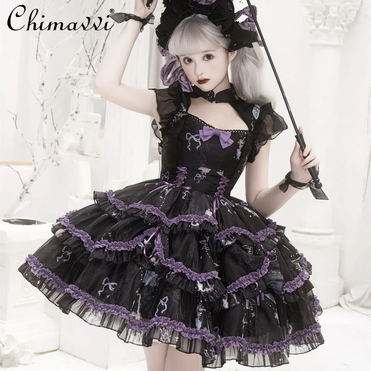 

Original Night Banquet JSK Daily Retro Girl Dress 2023 Summer Dresses New Sweet Graceful Slip Dress Three-Section Lolita Dresses