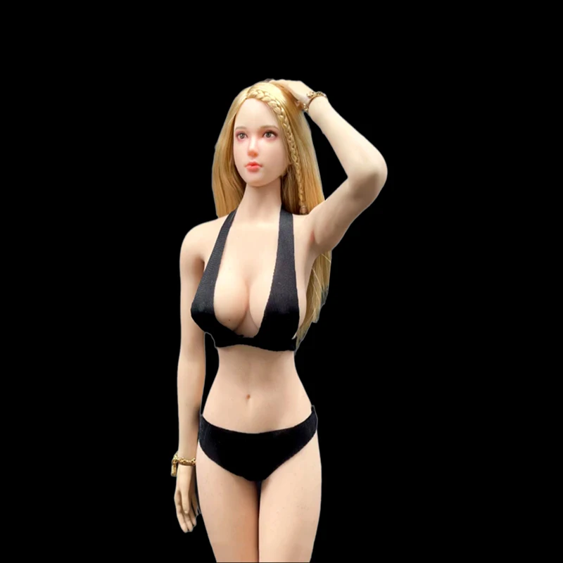 

CJG-039 1/6 Scale Female Soldier Sexy Deep-V Black Bra Panties Underwear Suit Model for 12 Inches TBLeague UD Action Figure Body