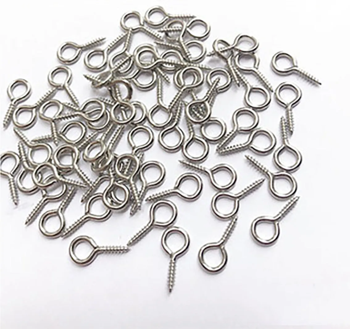 

Mini Eye Pins Eyepins Hooks Eyelets Screw Threaded Metal Metal Jewelry Pendant Clasps DIY Jewelry Making Accessories