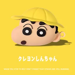 Yellow Hat Kawaii 3D Crayon Shin - chan Silicone Earphone Case Cover - Airpods 3rd
