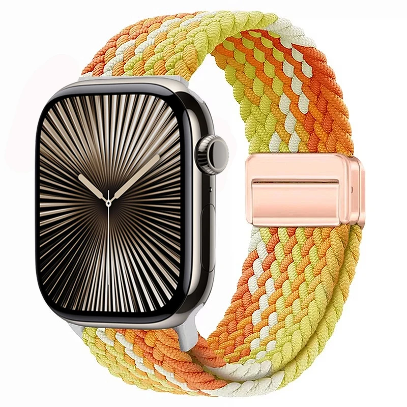 Nylon Braided Magnetic Loop Strap with Metal Accents
