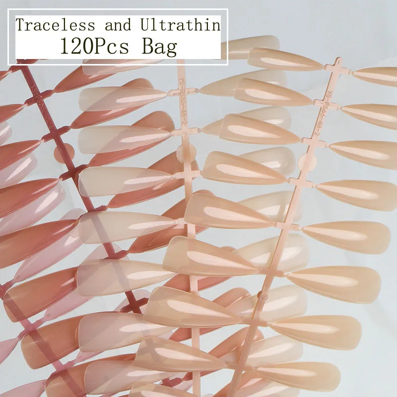 

120Pcs Bag False Nail Solid Color Press on Super Long Stiletto Nails Tips For Nails Art Artificial Fingernails Fake
