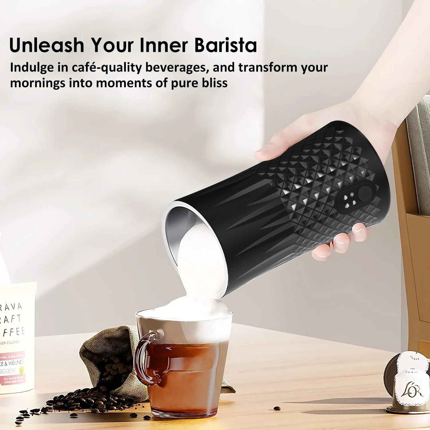 Fully Automatic Milk Frother Electric Hot and Cold for Making Latte Cappuccino Coffee Frothing Foamer Kitchen Appliances 400W 3