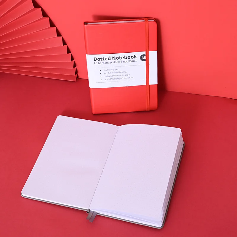 A5 Notebook 192 Pages Classic Journal Dotted Paper Hard Cover Business Creative Elastic Band Notepad Diary Student Stationery - 3