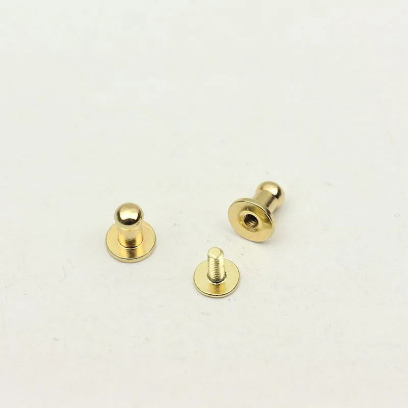100pcs 4mm Mini Copper Nipple Nail Buckle Metal Rivet for Bag Purses Fastner Clasps Studs Screw Buttons Leathercraft Accessories