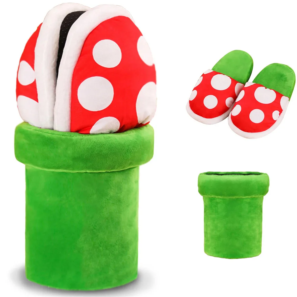 Super Mario Bros Yoshi Cartoon pantofole divertenti per uomo donna coppie  bambini casa pavimento uomo inverno casa pantofole calde in cotone -  AliExpress