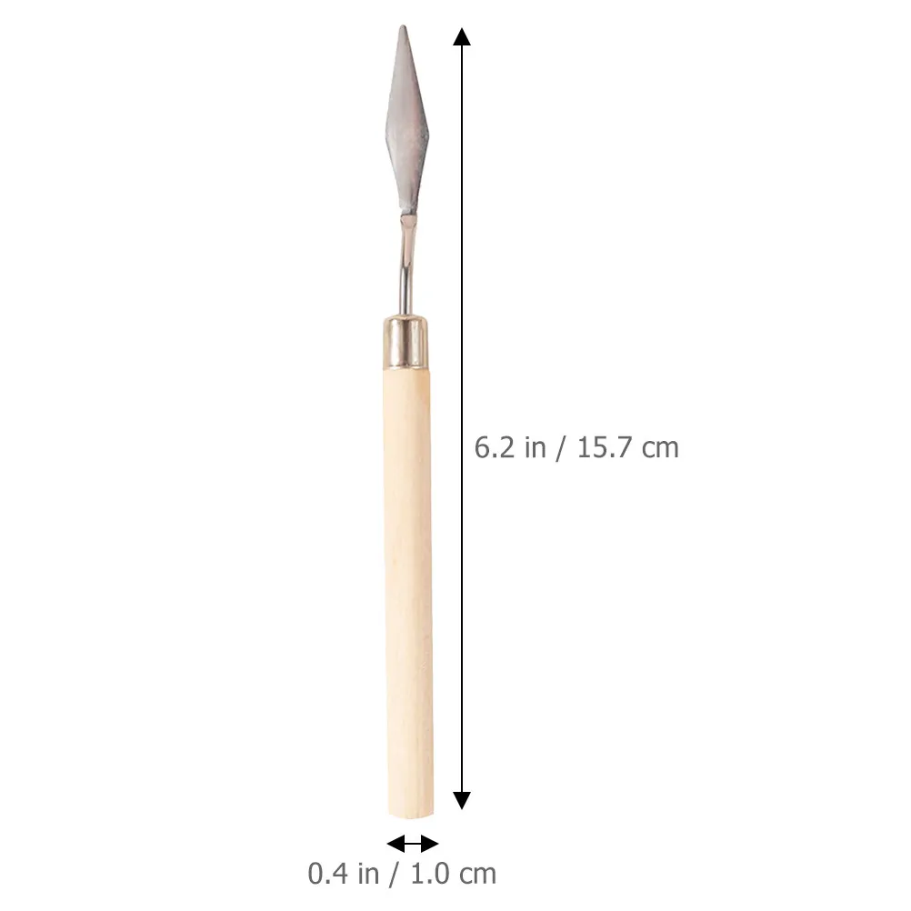 6Pcs 프리미엄 스테인레스 스틸 우드 믹싱 주걱 메이크업 파운데이션 네일 폴리쉬 안료 혼합 부드러운 표면 편안함