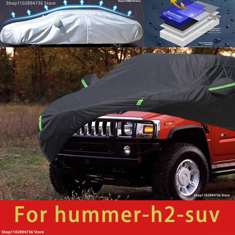 

For Hummer H2 Fit Outdoor Protection Full Car Covers Snow Cover Sunshade Waterproof Dustproof Exterior black car cover